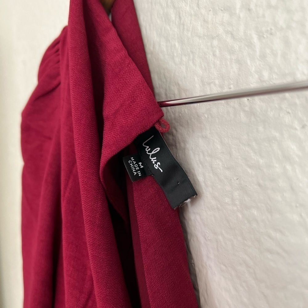 NWOT In the City Burgundy Surplice Long Sleeve Jumpsuit - Picture 9 of 10